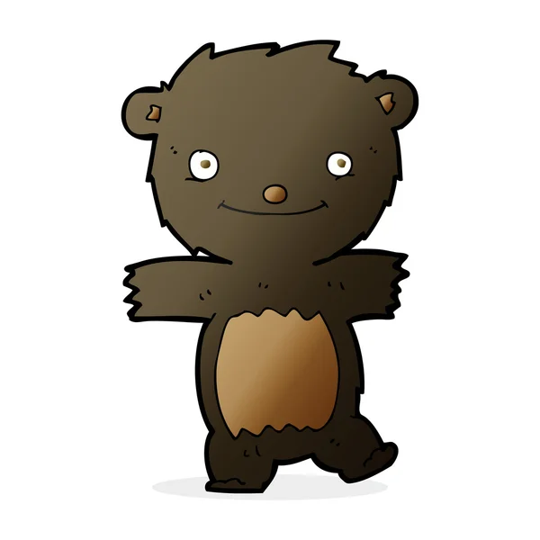 Desenho animado urso preto filhote —  Vetores de Stock