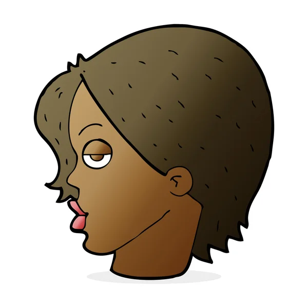 Desenho animado mulher levantando sobrancelha — Vetor de Stock