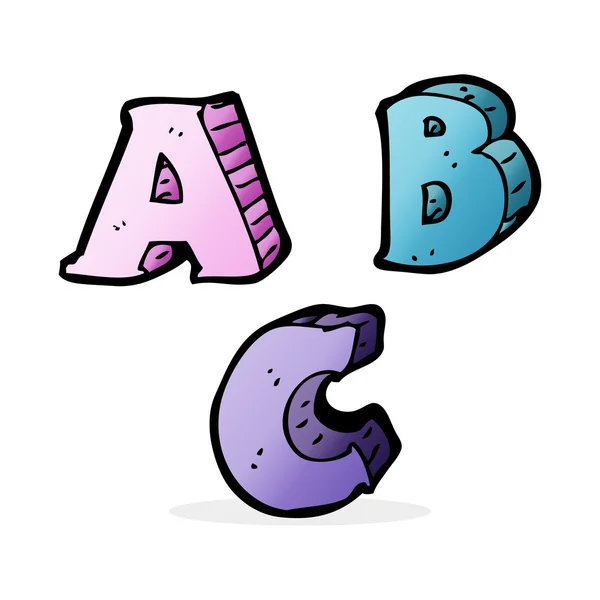 Cartoon abc brieven — Stockvector