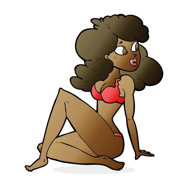 Cartoon mulher sexy em roupa interior —  Vetores de Stock