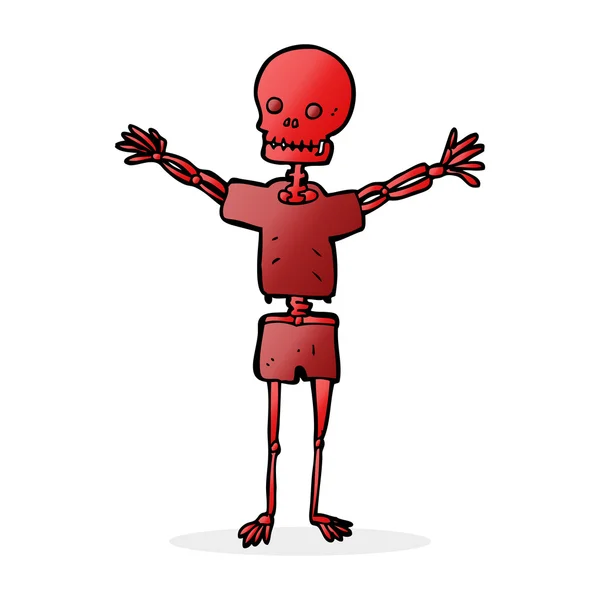 Tecknad skelett i kläder — Stock vektor
