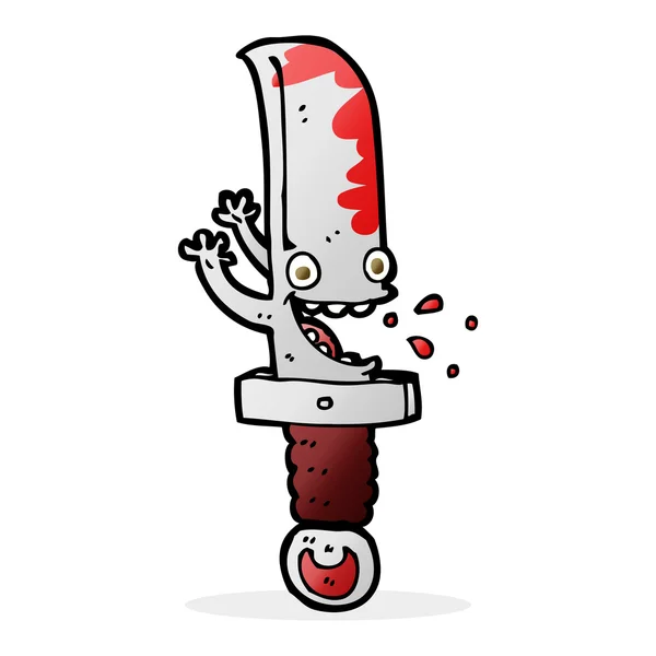 Pazzo coltello personaggio cartone animato — Vettoriale Stock
