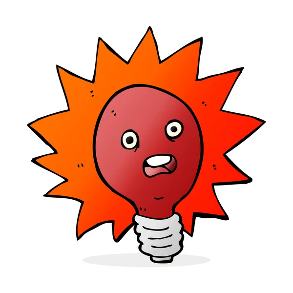 Cartoon röd glödlampa — Stock vektor
