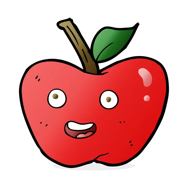 Ilustración de dibujos animados de manzana — Vector de stock