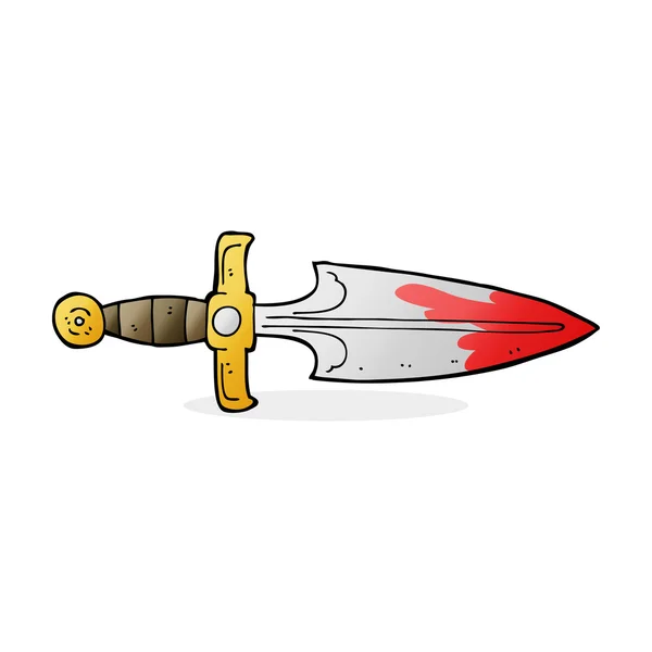 Cartoon bloody dagger — Stock Vector