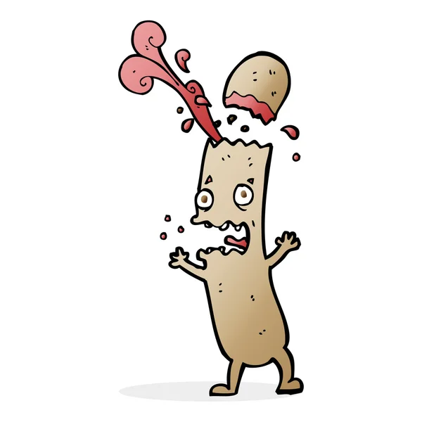 Dessin animé saucisse mal cuite — Image vectorielle