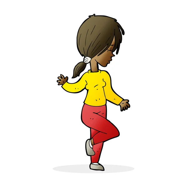 Cartoon girl dancing — Stock Vector