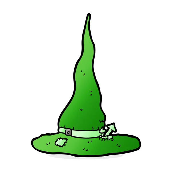 Karikatura strašidelné čarodějnice klobouk — Stockový vektor