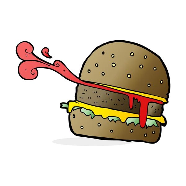 Burger karikatür çizimi — Stok Vektör