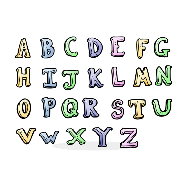 Zeichentrickillustration des Alphabets — Stockvektor