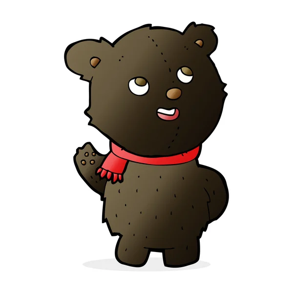 Desenho animado bonito urso preto filhote — Vetor de Stock