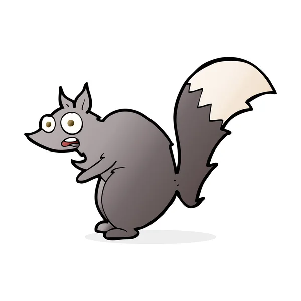 Divertente scoiattolo spaventato cartone animato — Vettoriale Stock