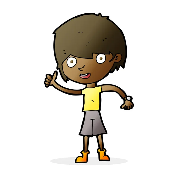 Cartoon-Junge mit positiver Einstellung — Stockvektor
