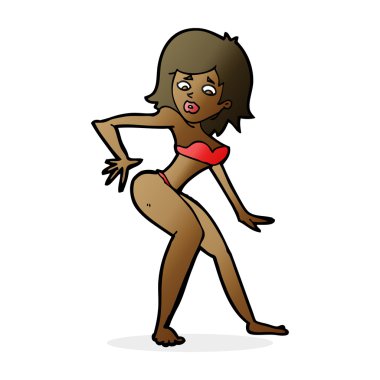 çizgi film kadın bikini