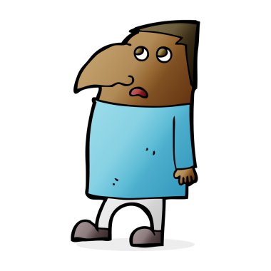 endişeli adam çizgi film