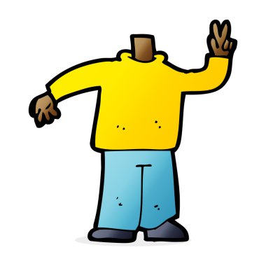 Cartoon. barış işareti veren vücut (mix ve maç karikatür veya ow Ekle