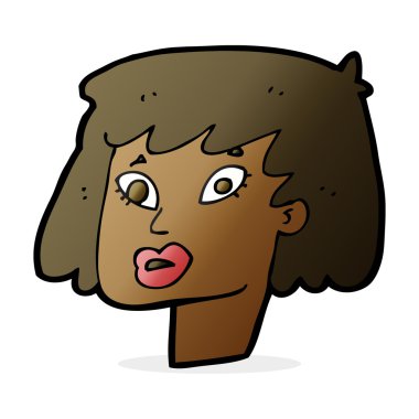 Çizgi film güzel kadın yüzü