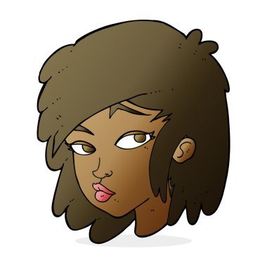 karikatür meraklı kadın