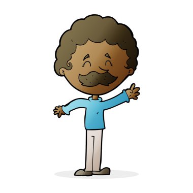 Çizgi filmdeki bıyıklı adam.