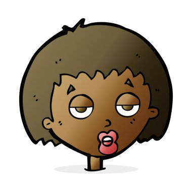 karikatür sıkılmış kadın