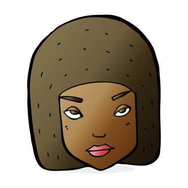 Çizgi film rahatsız kadın yüzü