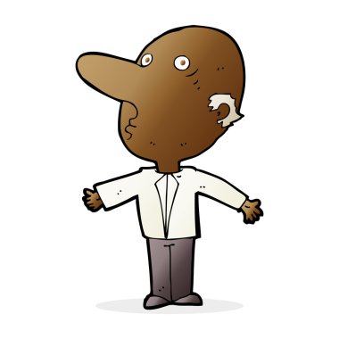 çizgi film kafası karışmış orta yaşlı adam