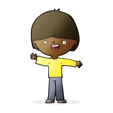 karikatür mutlu çocuk