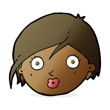 Çizgi film kadın yüzüne şaşırdı