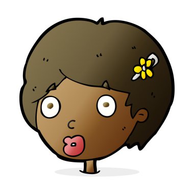 Çizgi film kadın yüzüne şaşırdı