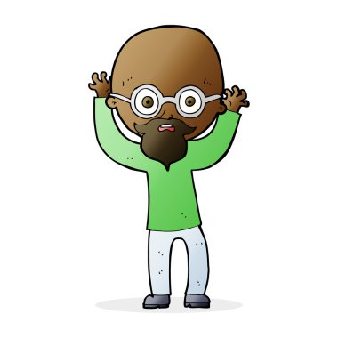 Çizgi film stresli kel adam