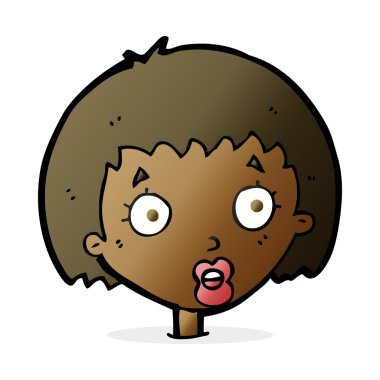 Çizgi film kadın yüzüne şaşırdı