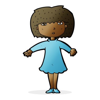 karikatür şaşırmış kadın