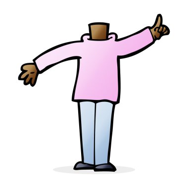 Cartoon vücut yükseltilmiş el ile (mix ve maç karikatür veya ow Ekle