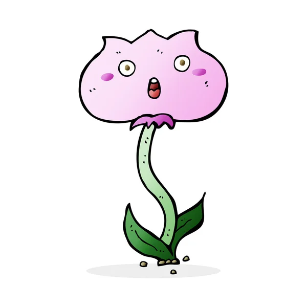 Cartoon shocked flower — Stock Vector