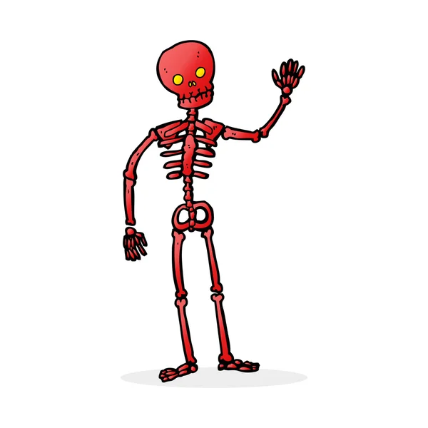 Cartoon waving skeleton — Stock Vector