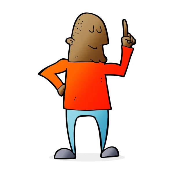 Kreslený muž ukazující prstem — Stockový vektor