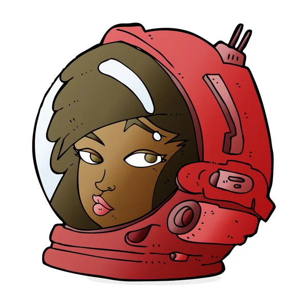 Astronauta mujer de dibujos animados — Vector de stock