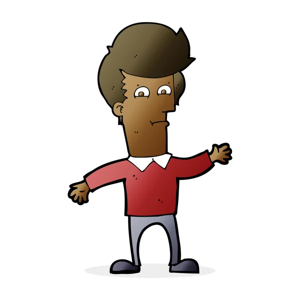 Cartoon wuivende man — Stockvector