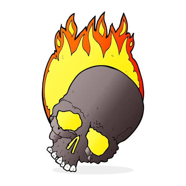 Cartoon branderig skull — Stockvector