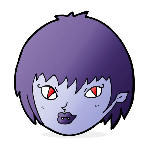 Cartoon vampiro menina rosto — Vetor de Stock