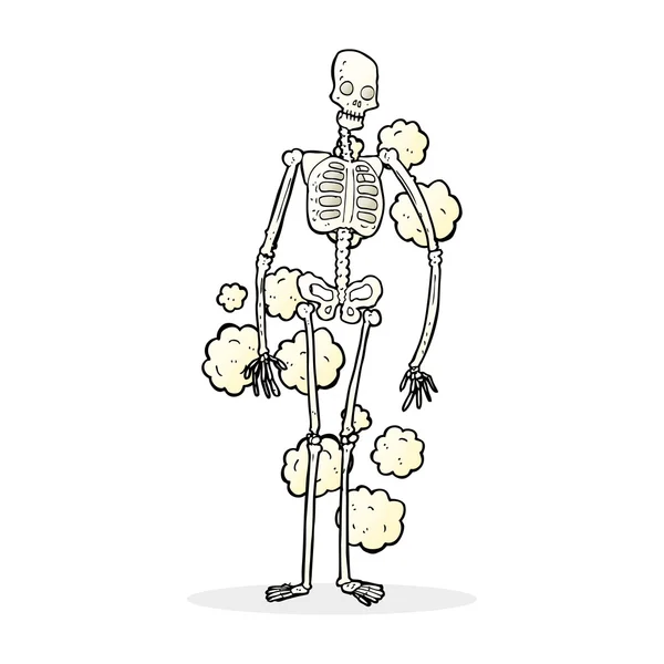 Cartoon stoffig oud skelet — Stockvector