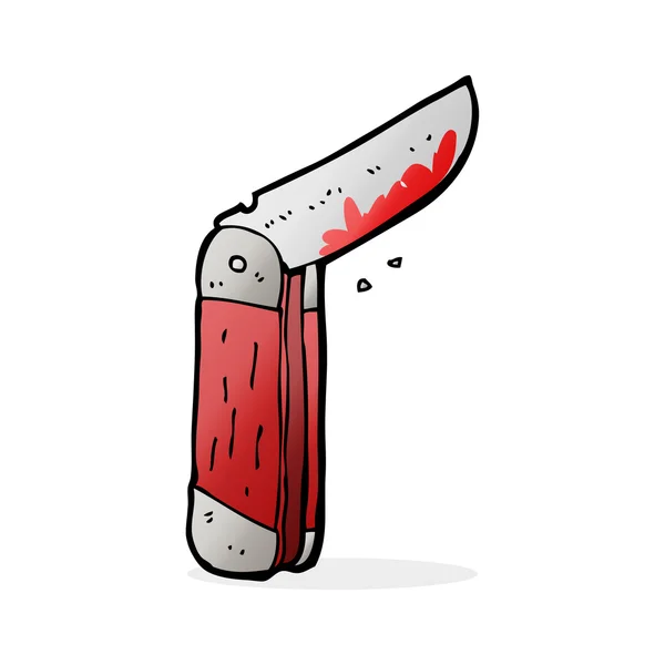 Cartoon bloederig vouwmes — Stockvector