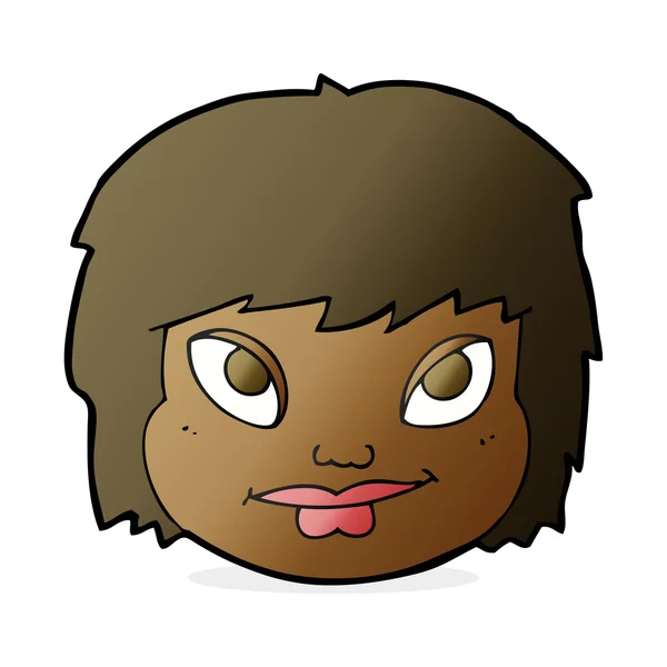 Cara femenina de dibujos animados — Vector de stock