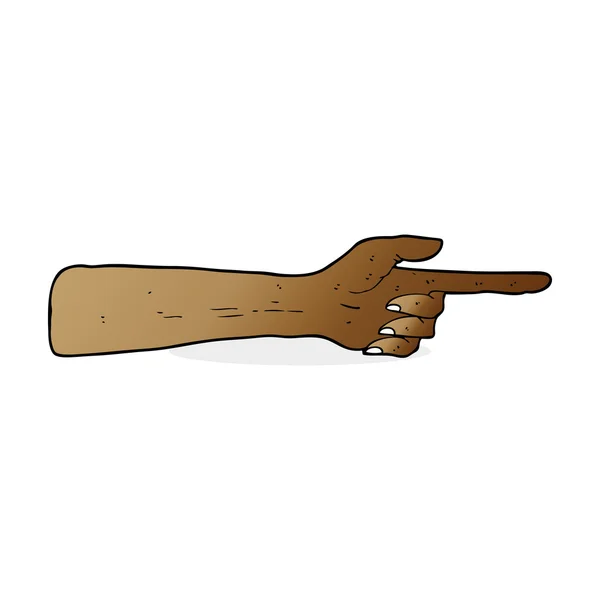 Wijzende hand cartoon — Stockvector