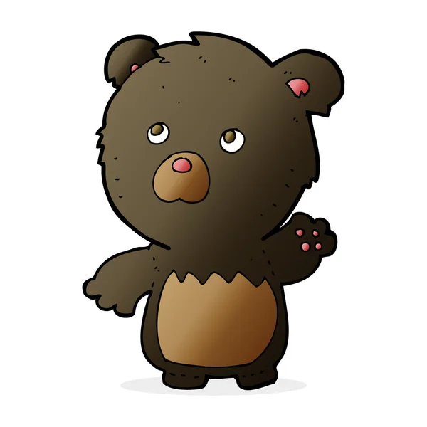 Cartoon zwart teddybeer — Stockvector