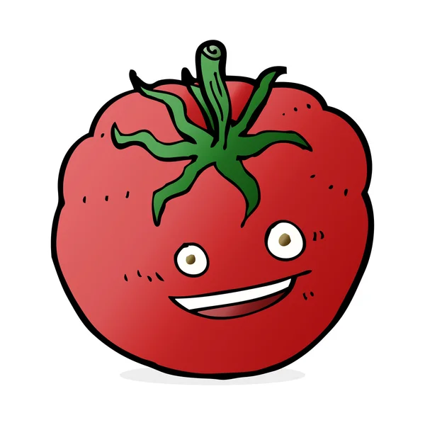 Desenho animado tomate feliz — Vetor de Stock