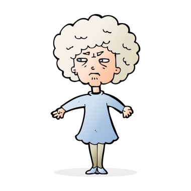 Çizgi filmdeki huysuz yaşlı kadın