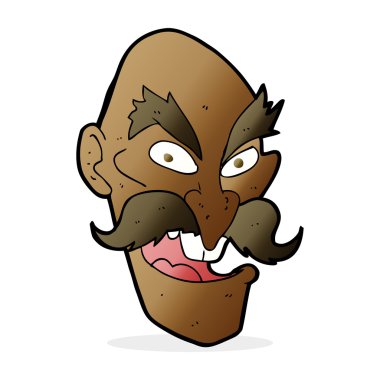 Çizgi film kötü yaşlı adam yüzü