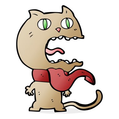 çizgi film korkmuş kedi