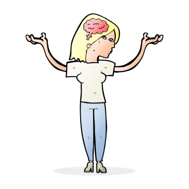 karikatür akıllı kadın